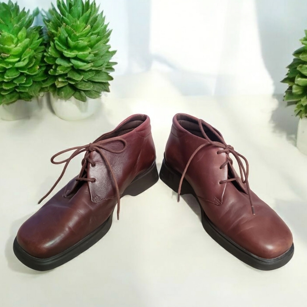 Easy Spirit Ankle Shoe Womens 8 Brown Boot Anti Gravity Leather Lace-Up Bootie